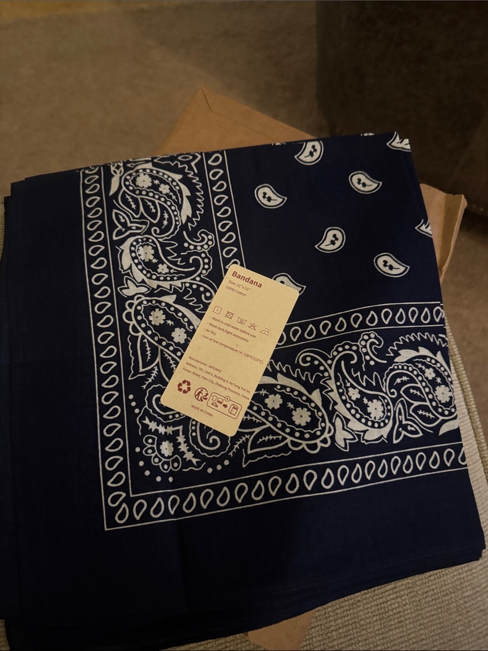 Navy Paisley Bandana - Classic Home Accent